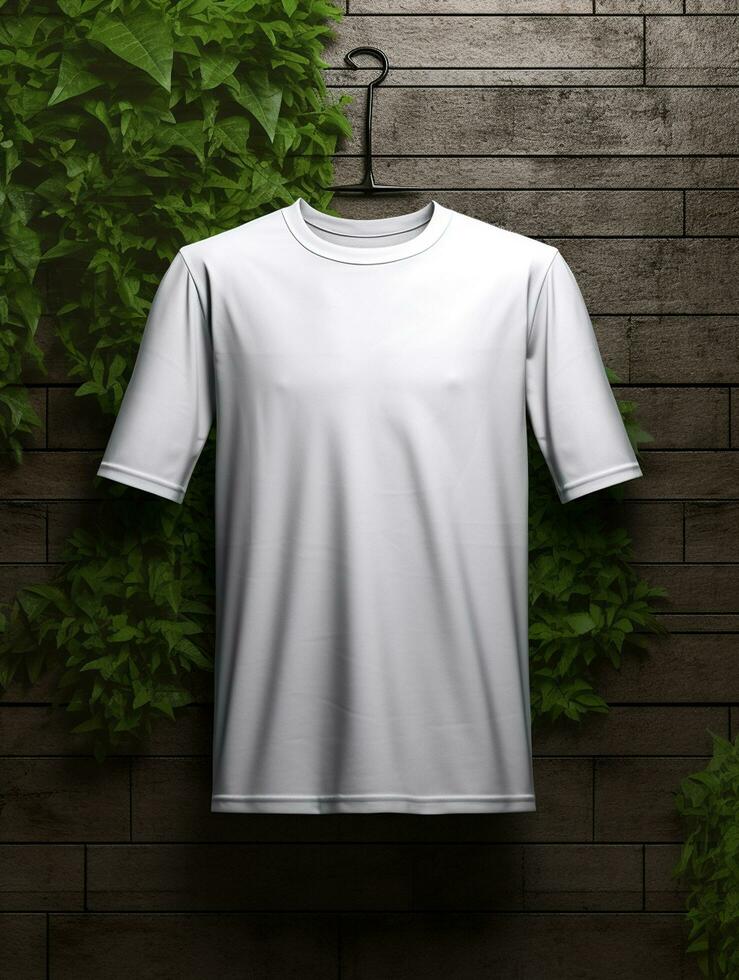 Blank white t-shirt for mockup design AI Generative photo