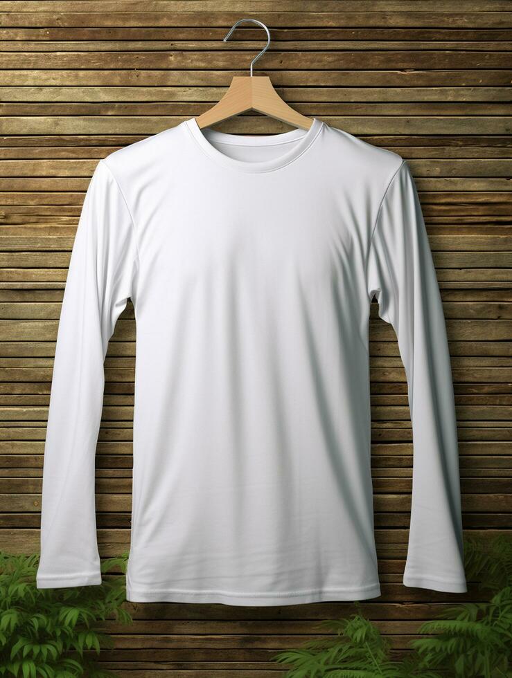 Blank white t-shirt for mockup design AI Generative photo