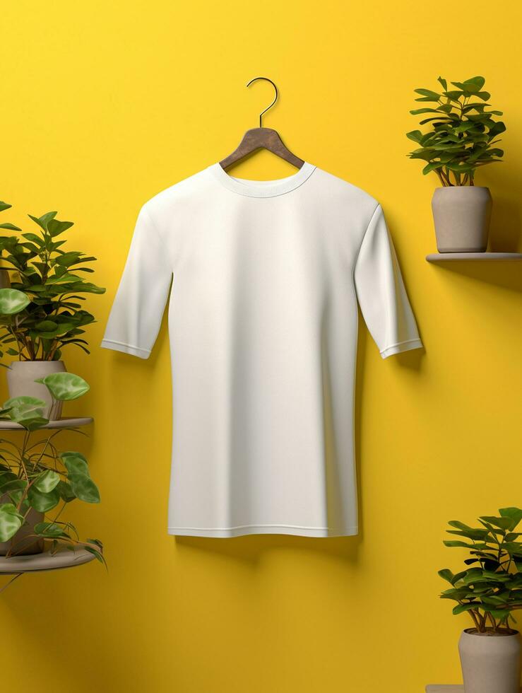 Blank white t-shirt for mockup design AI Generative photo
