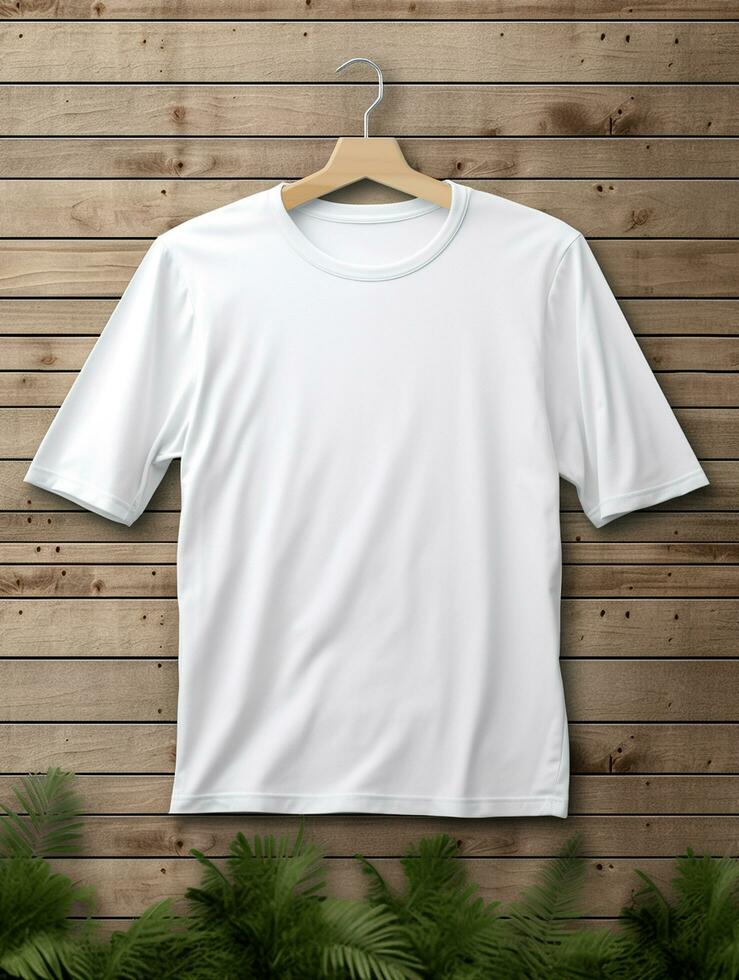 Blank white t-shirt for mockup design AI Generative photo