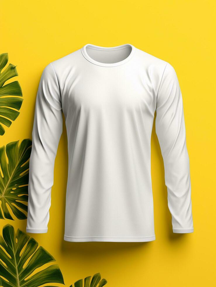 Blank white t-shirt for mockup design AI Generative photo