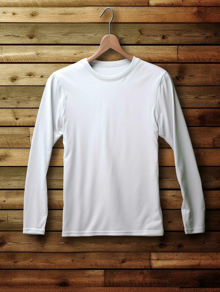 blanco blanco camiseta para Bosquejo diseño ai generativo foto