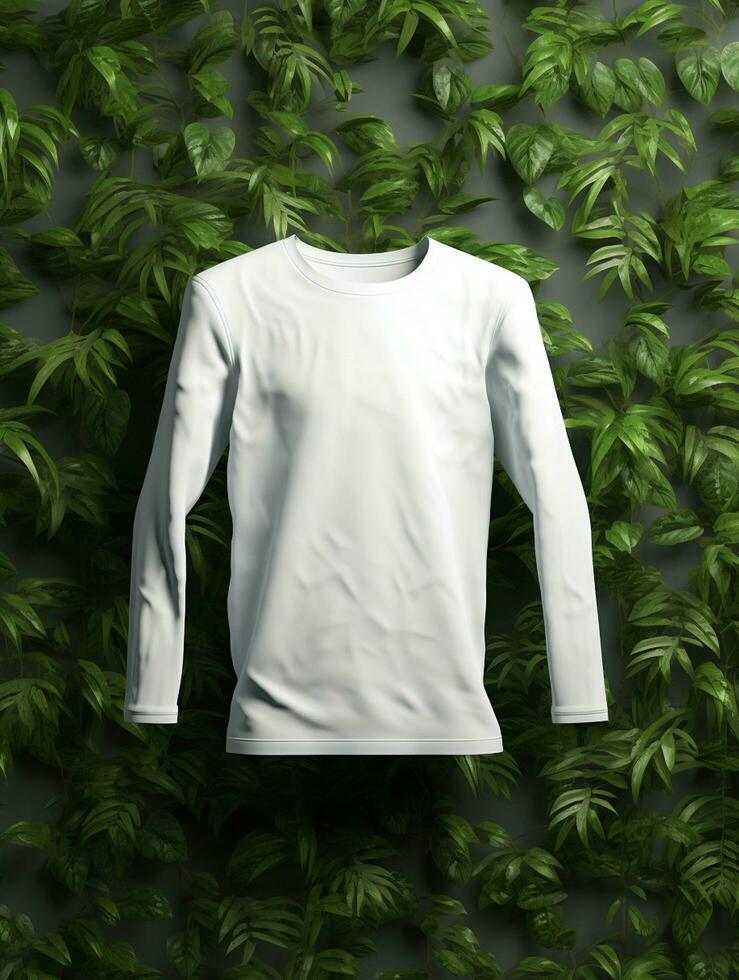 Blank white t-shirt for mockup design AI Generative photo