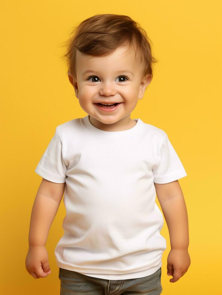 Blank white t-shirt for mockup design AI Generative photo