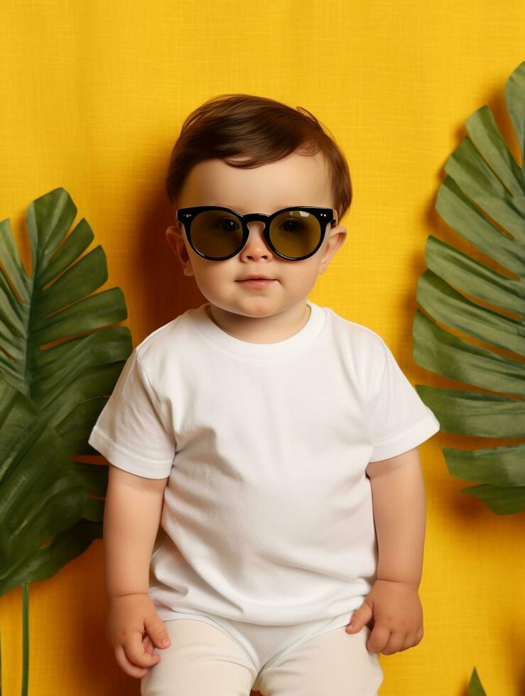 Blank white t-shirt for mockup design AI Generative photo