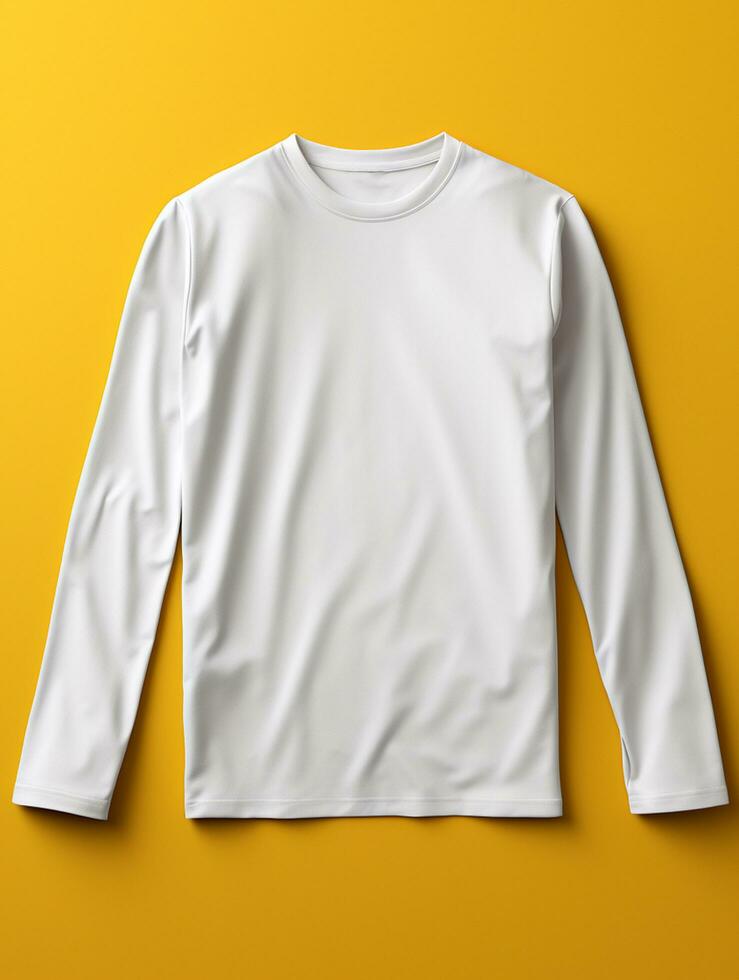 blanco blanco camiseta para Bosquejo diseño ai generativo foto