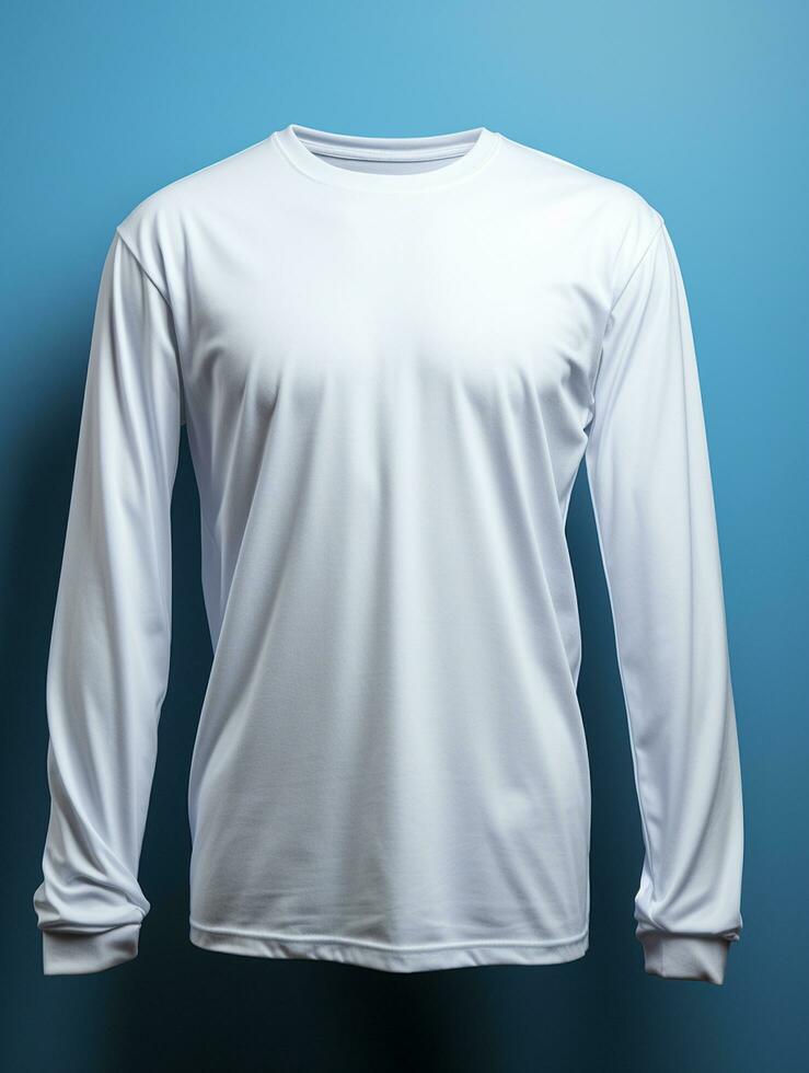 Blank white t-shirt for mockup design AI Generative photo