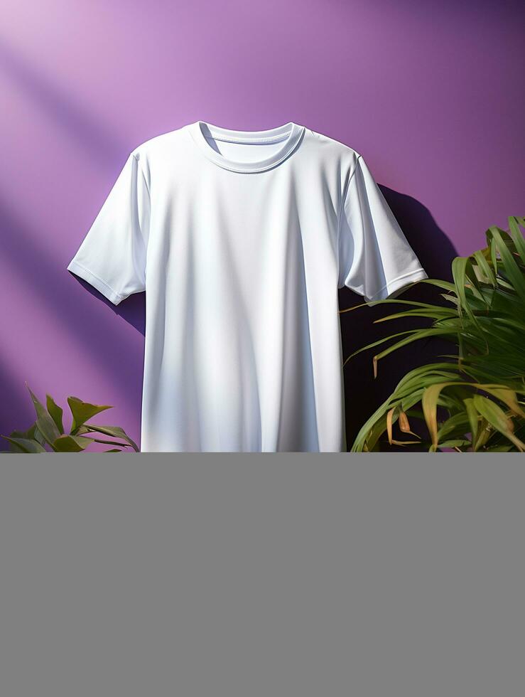 Blank white t-shirt for mockup design AI Generative photo
