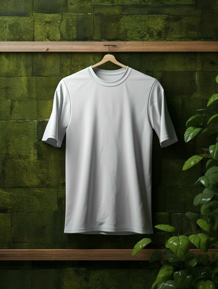 Blank white t-shirt for mockup design AI Generative photo