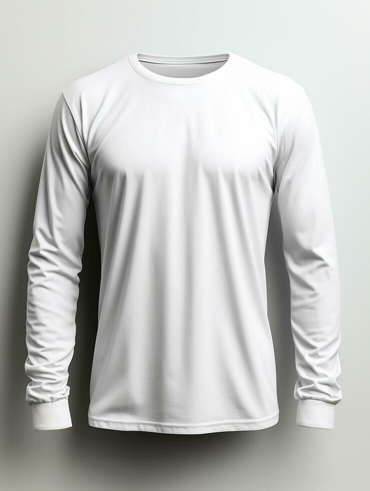 blanco blanco camiseta para Bosquejo diseño ai generativo foto