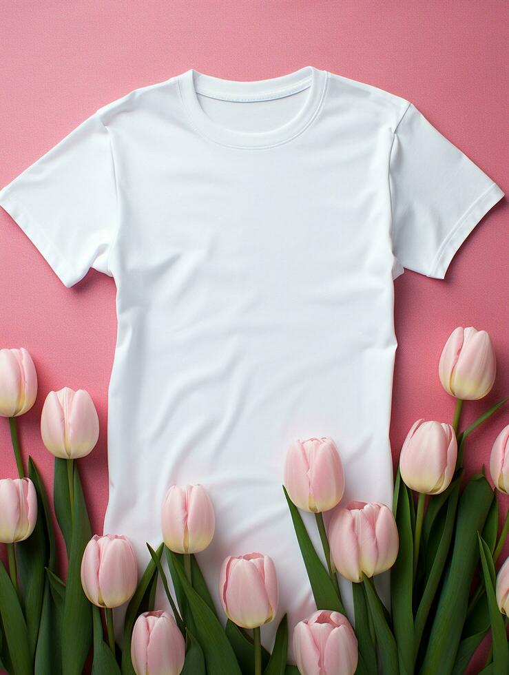 Professional White T-Shirt for Mockup Design AI Generative photo