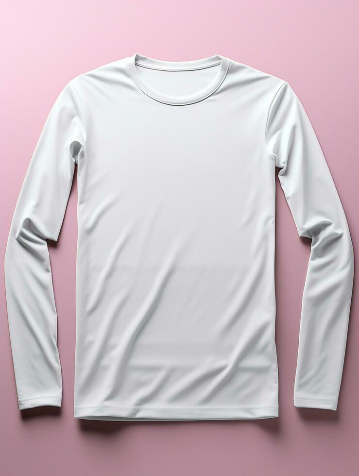 Men blank  white t-shirt for mockup design AI Generative photo