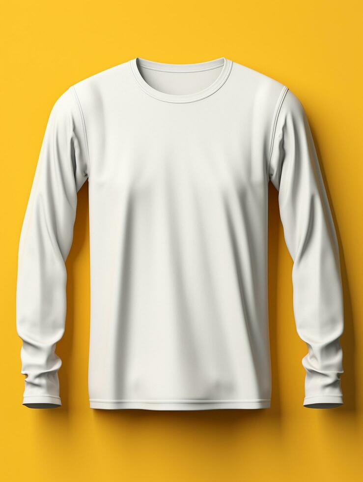 Men blank  white t-shirt for mockup design AI Generative photo