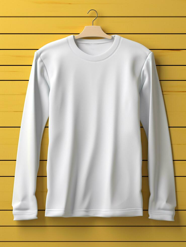 Men blank  white t-shirt for mockup design AI Generative photo