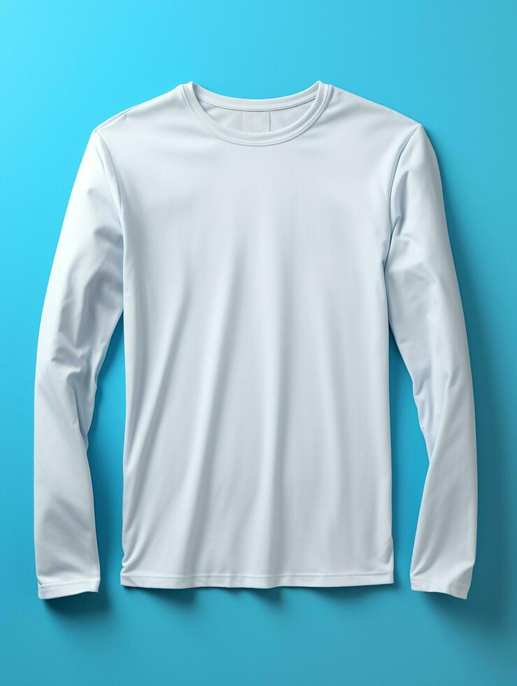 Men blank  white t-shirt for mockup design AI Generative photo