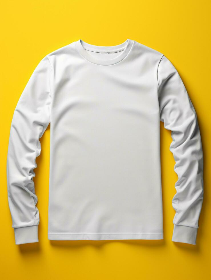 Men blank  white t-shirt for mockup design AI Generative photo