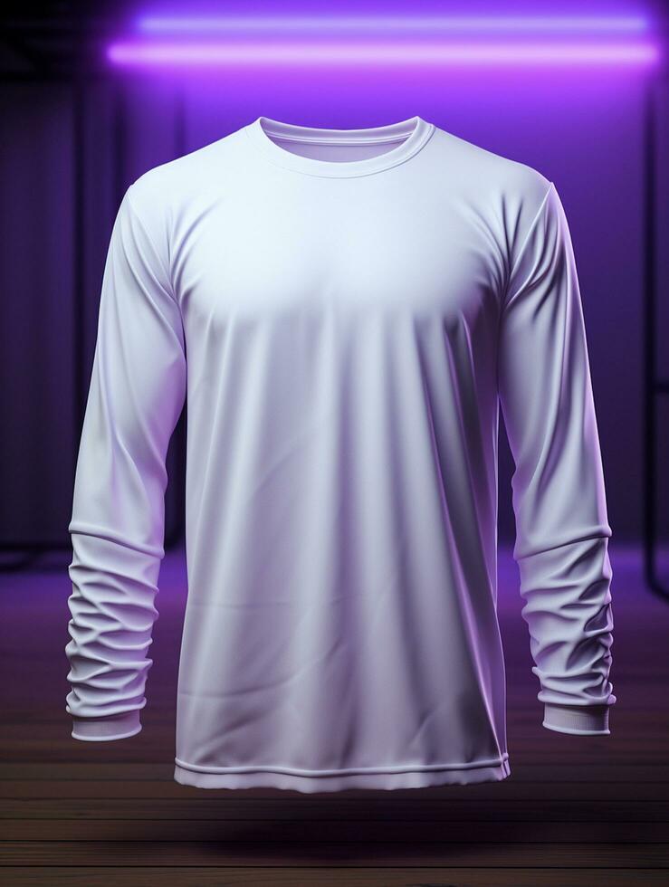 Men blank  white t-shirt for mockup design AI Generative photo