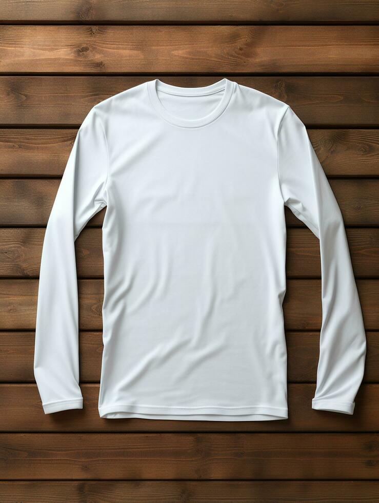 Men blank  white t-shirt for mockup design AI Generative photo