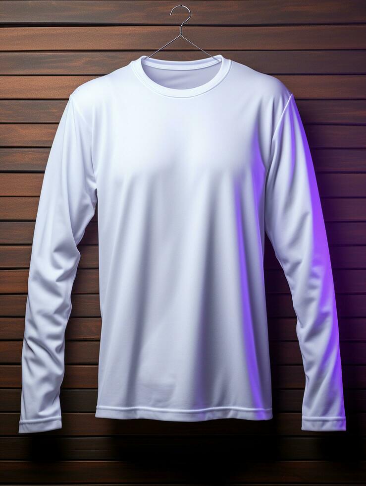 Men blank  white t-shirt for mockup design AI Generative photo