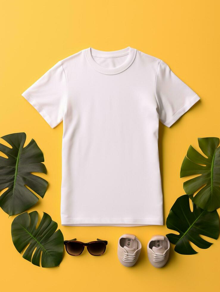 Professional White T-Shirt for Mockup Design Ai generated photo