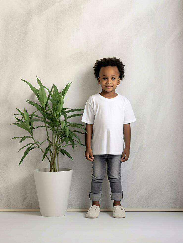 Free photo white t shirt with copy space on background Ai generated