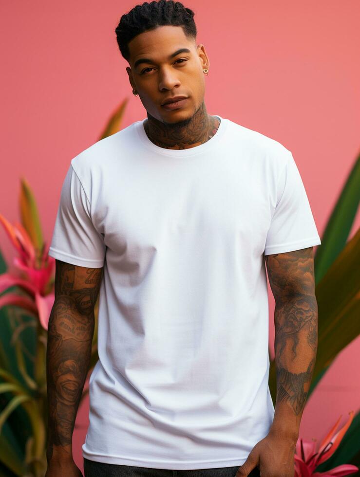 White Blank T-shirt Photo Ai generated