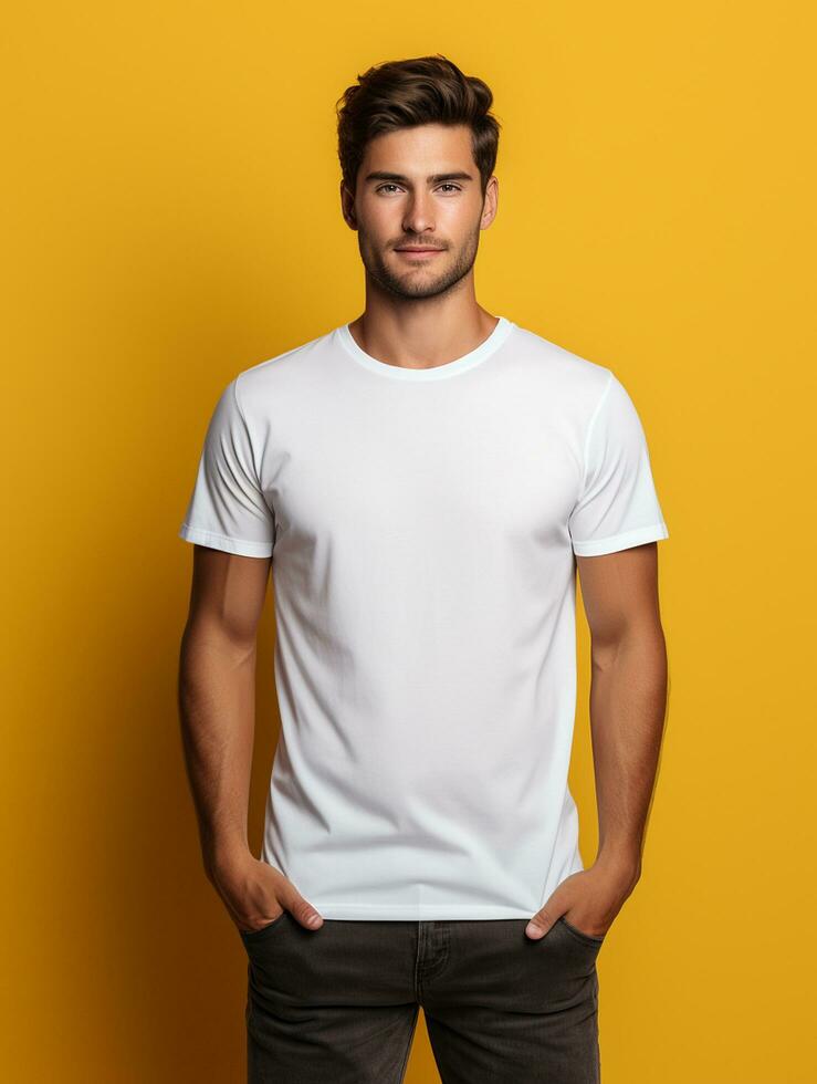 White Blank T-shirt Photo Ai generated