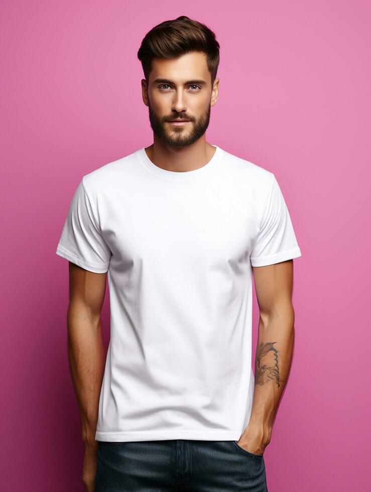 White Blank T-shirt Photo Ai generated