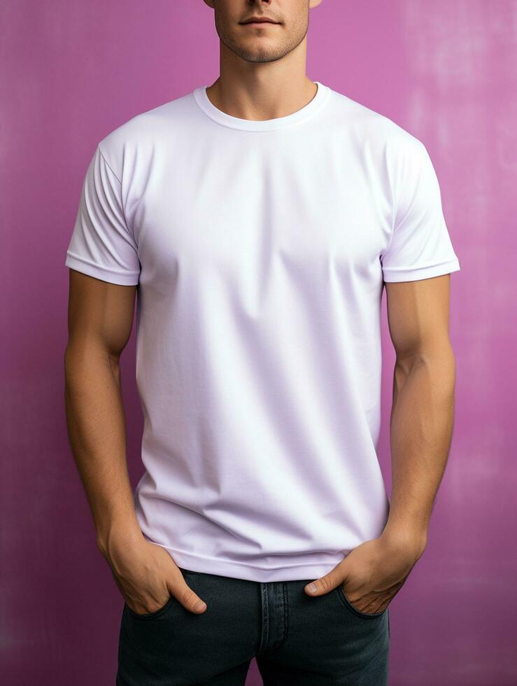 White Blank T-shirt Photo Ai generated