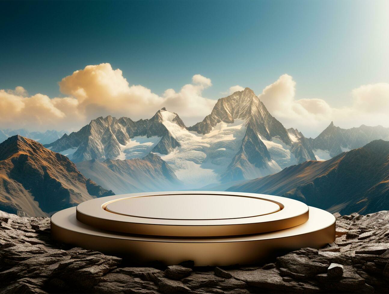 Free photo podium nature pedestal stage product display background Ai generated