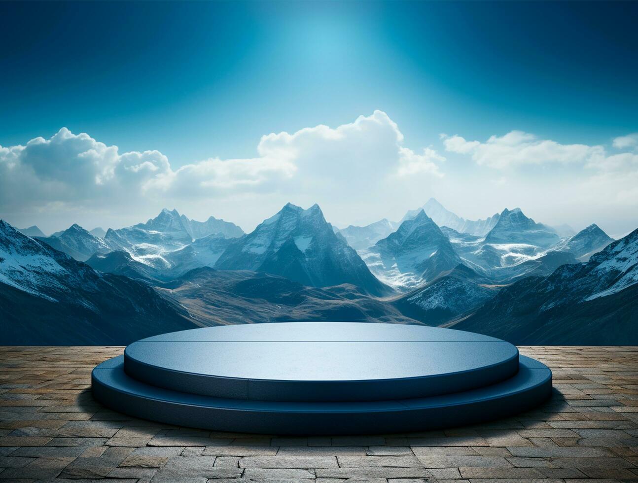 Free photo podium nature pedestal stage product display background Ai generated