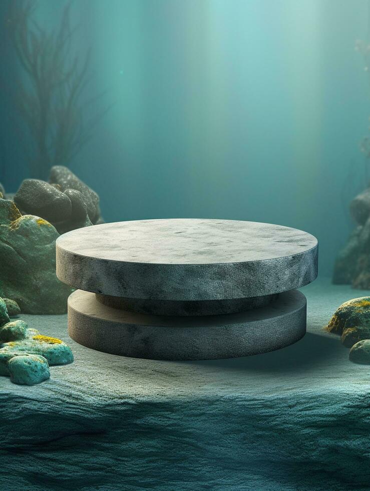 Free photo podium nature pedestal stage product display background Ai generated