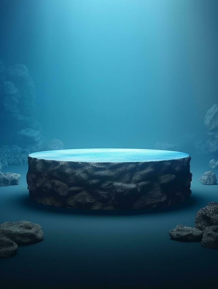 Free photo podium nature pedestal stage product display background Ai generated