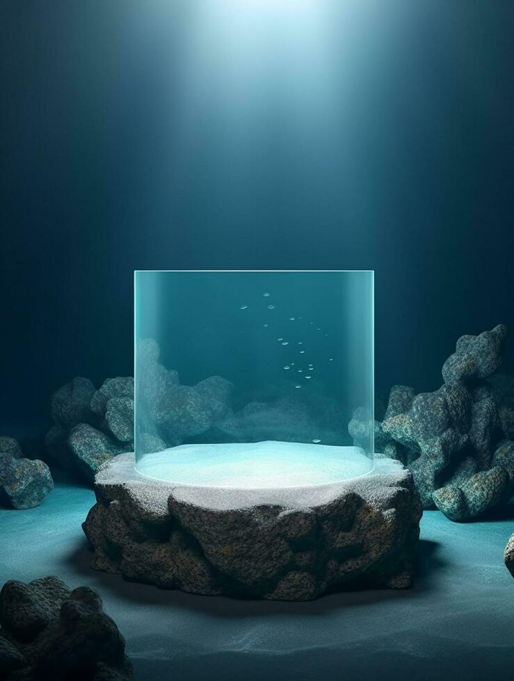 Free photo podium nature pedestal stage product display background Ai generated