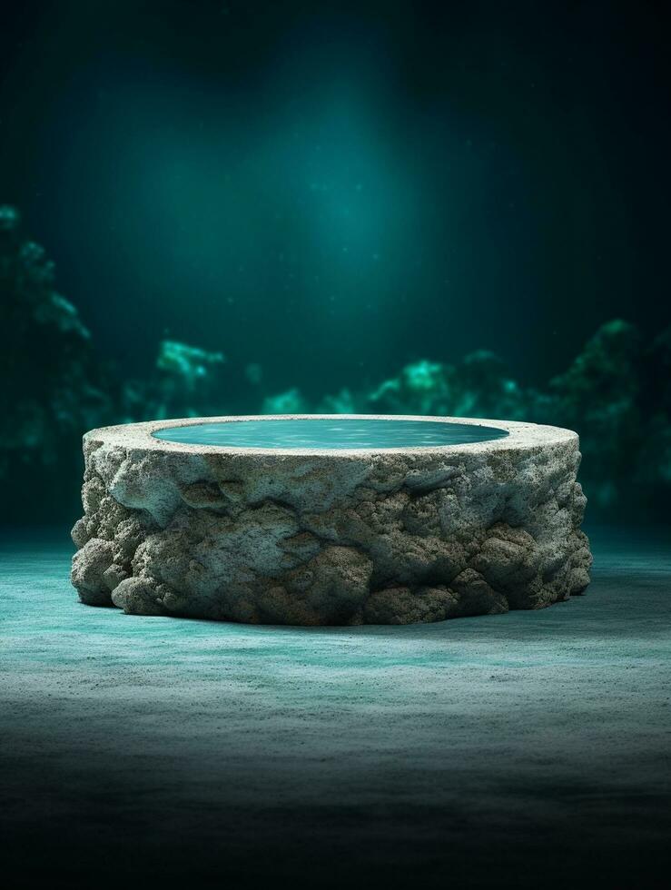 Free photo podium nature pedestal stage product display background Ai generated