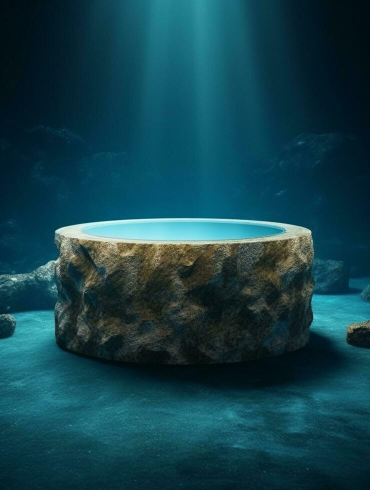 Free photo podium nature pedestal stage product display background Ai generated