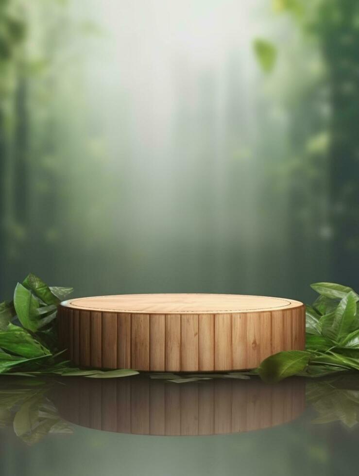 Free photo podium nature pedestal stage product display background Ai generated
