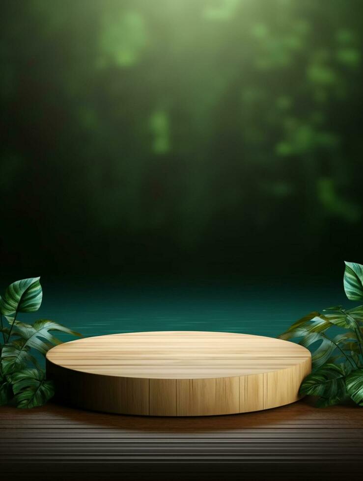 Free photo podium nature pedestal stage product display background Ai generated