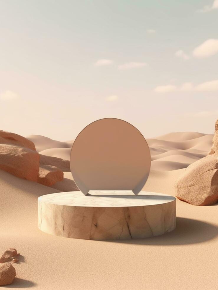 Free photo podium nature pedestal stage product display background Ai generated
