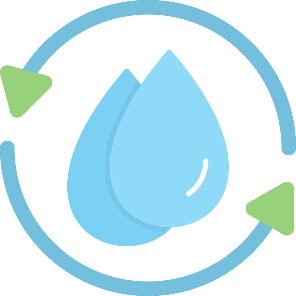 icono de línea de reciclaje de agua vector