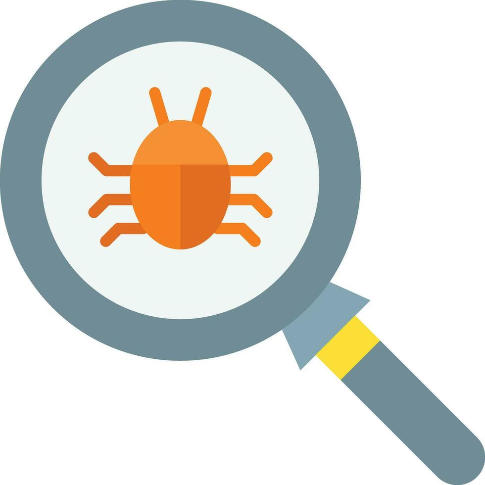 Bug Search Vector Icon