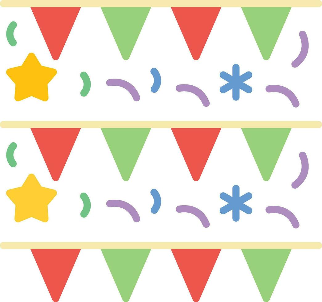 New Year Flags Vector Icon