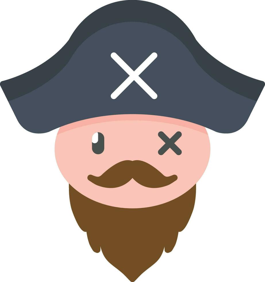 pirata barba vector icono