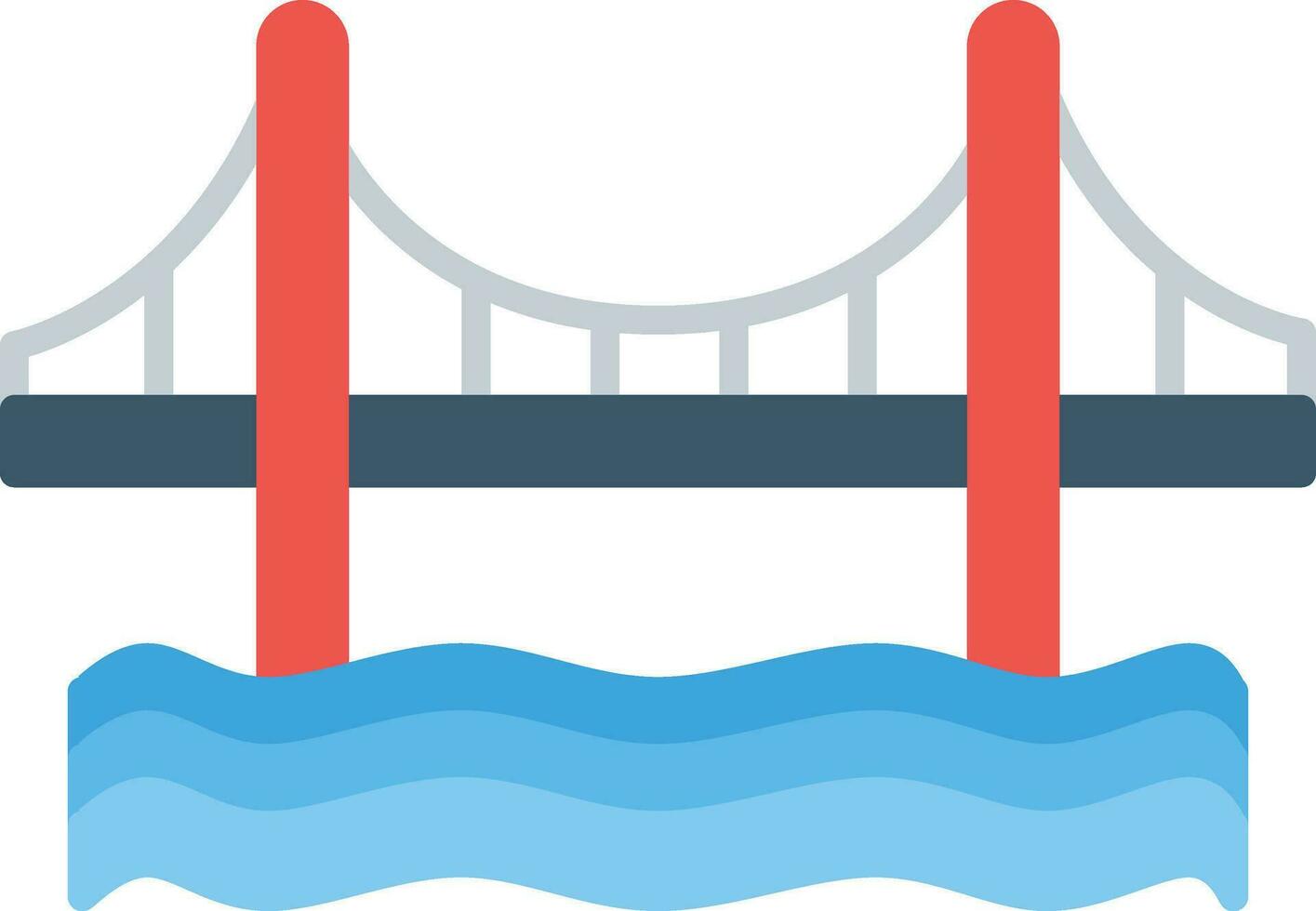 dorado portón puente vector icono