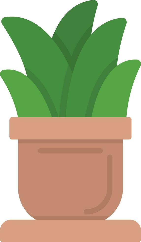 Bird on Flower Pot Vector Icon