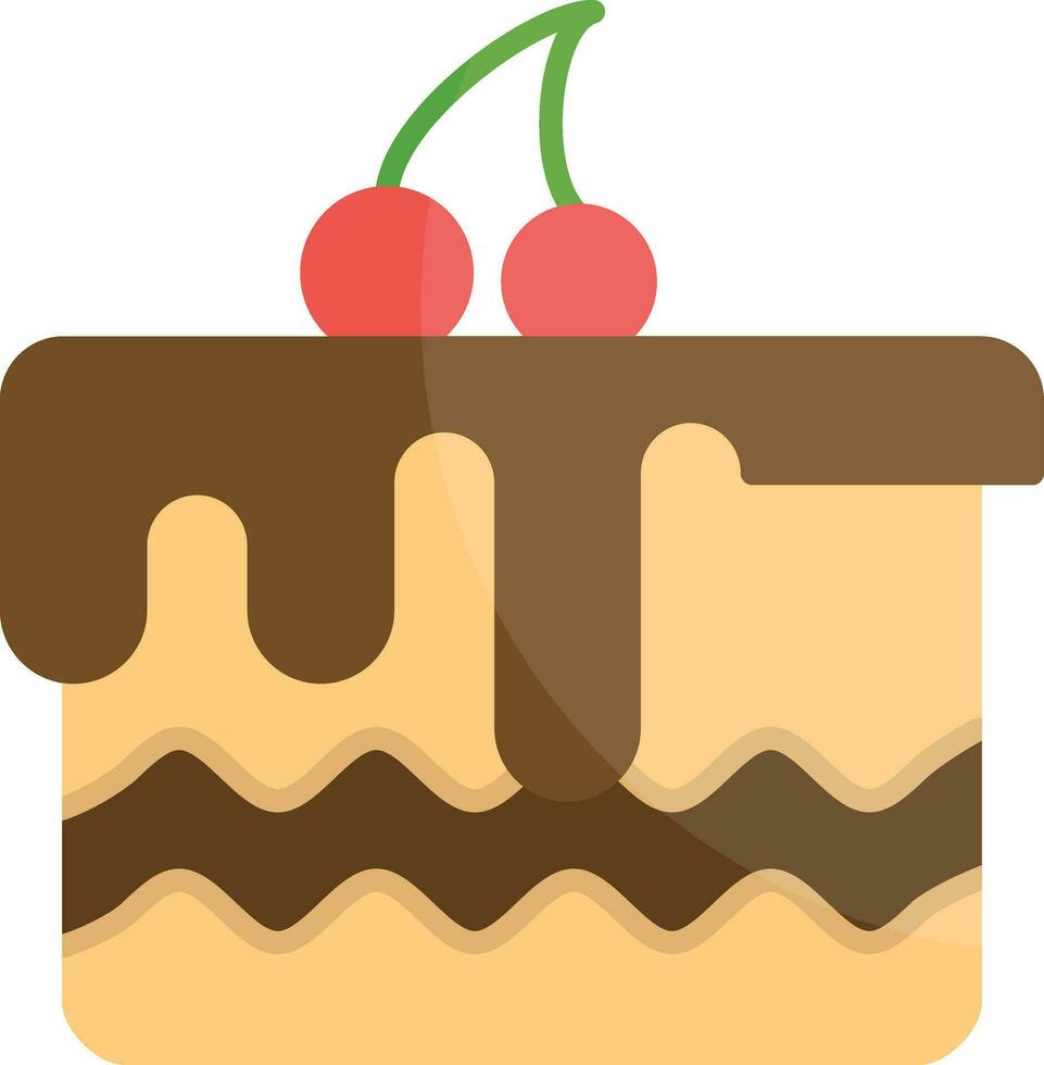 Chocolate Cake Vector Icon