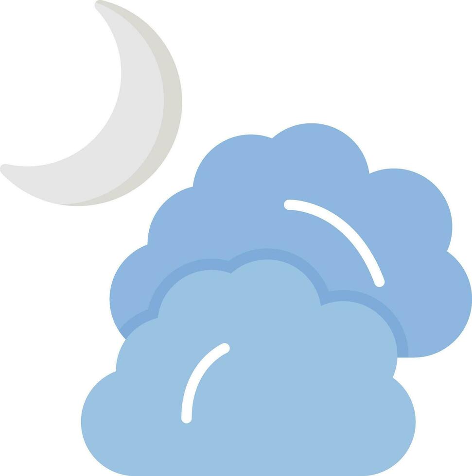 Cloudy Night Vector Icon