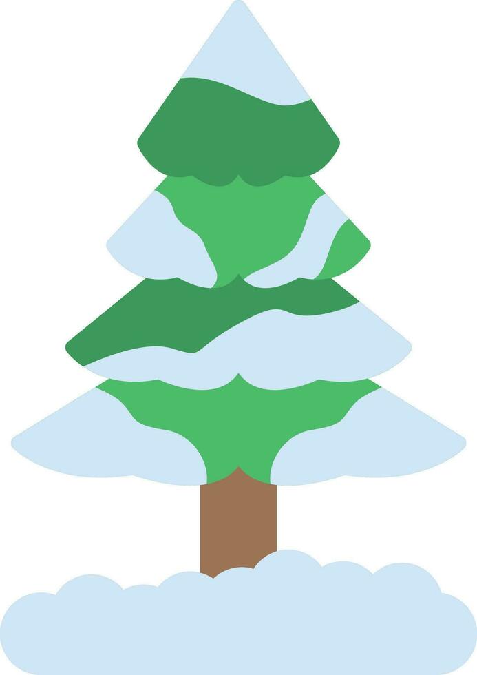 Snow Covered Tree Vector Icon