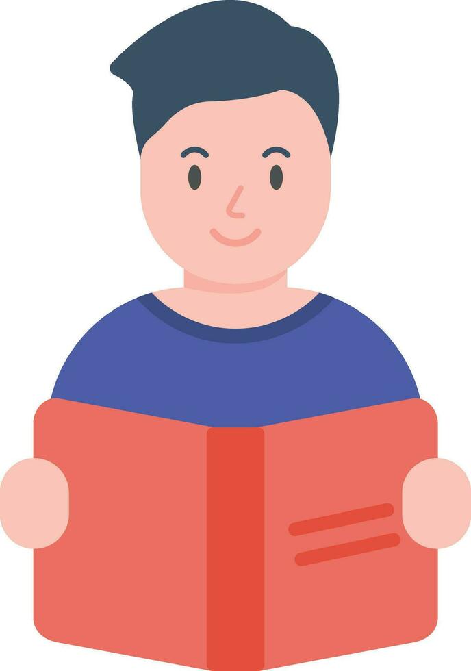 Student Reading Book Vector Icon