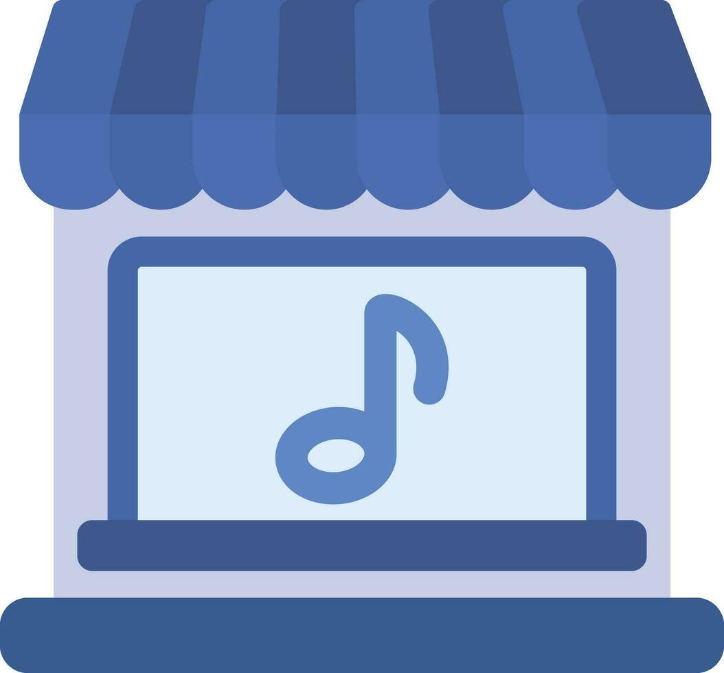 música tienda vector icono